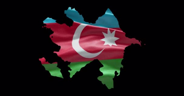 Azerbeidzjan Kaart Vorm Met Zwaaiende Vlag Achtergrond Alfa Kanaaloverzicht Land — Stockvideo