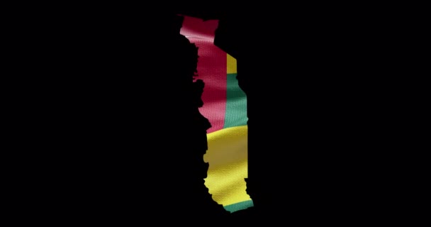 Forma Mapa Togo Con Fondo Ondeando Bandera Esquema Del Canal — Vídeos de Stock