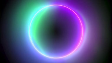 Karanlıkta parlayan neon küre.