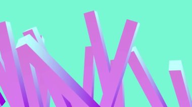 Mor 3D şekil canlandırma arkaplanı, soyut mavi parlak arkaplan.