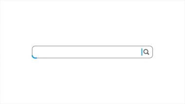 Google 'da arama animasyonu. İnternet tarayıcı araması.