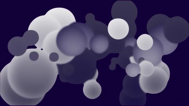 Forma Abstracta Fondo Azul Oscuro Fondo Animación Bubbles — Vídeos de Stock