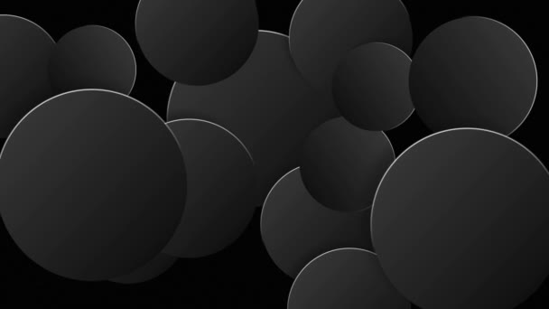 Forma Círculo Negro Sobre Fondo Negro Fondo Geométrico Abstracto — Vídeos de Stock