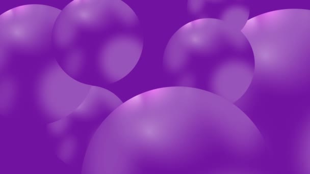 Purple Círculos Esfera Rebotan Mueven Sobre Fondo Púrpura Fondo Geométrico — Vídeos de Stock