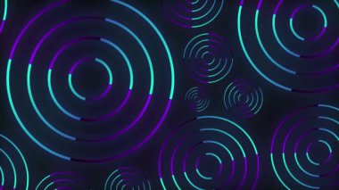 Çemberli soyut bir arka plan. Mavi ve mor geometri arkaplanı.