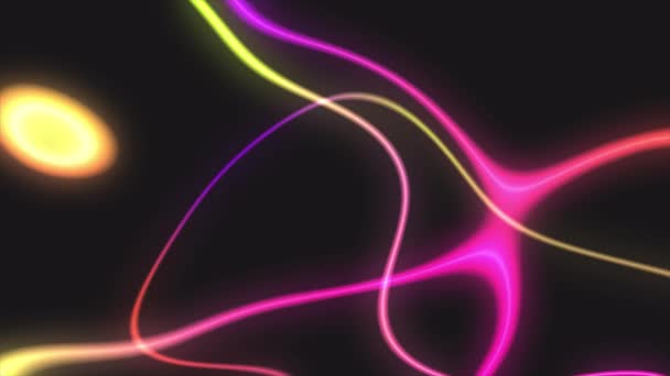 Donkere Ambient Neon Achtergrond Abstract Achtergrond Met Energiegolven — Stockvideo