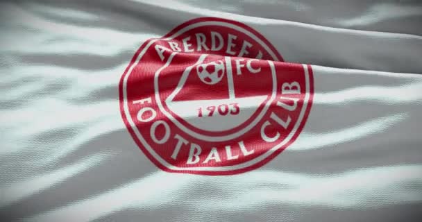 Barcelona Španělsko Září 2022 Fotbalový Klub Aberdeen Logo Fotbalového Týmu — Stock video