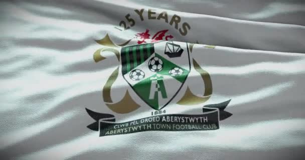 西班牙巴塞罗那 2022年9月17日 Aberystwyth足球俱乐部 足球队标志 循环动画 说明性编辑 — 图库视频影像