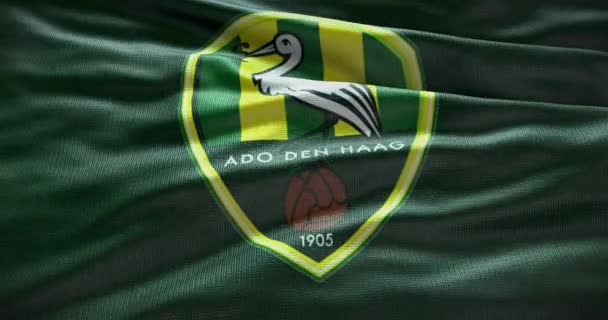 Barcelona Spanien September 2022 Ado Den Haag Fodboldklub Fodboldhold Logo – Stock-video