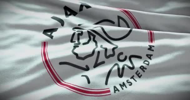 Barcelona Španělsko Září 2022 Fotbalový Klub Ajax Logo Fotbalového Týmu — Stock video