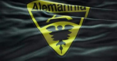 Barselona, İspanya - 17 Eylül 2022: Alemannia Aachen futbol kulübü, futbol takımı logosu. Döngü animasyonu, İllüstrasyon Editörü.