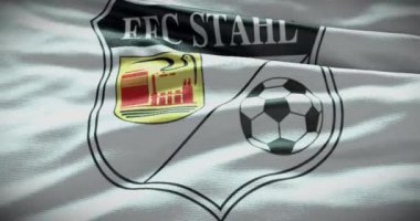 Barselona, İspanya - 17 Eylül 2022: Eisenhuttenstadt futbol kulübü, futbol takımı logosu. Döngü animasyonu, İllüstrasyon Editörü.