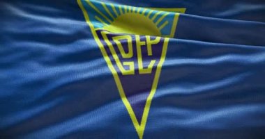 Barselona, İspanya - 17 Eylül 2022: Estoril Praia futbol kulübü, futbol takımı logosu. Döngü animasyonu, İllüstrasyon Editörü.