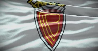 Barselona, İspanya - 17 Eylül 2022: FC Barreirense futbol kulübü, futbol takımı logosu. Döngü animasyonu, İllüstrasyon Editörü.