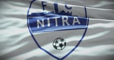 Barselona, İspanya - 17 Eylül 2022: FC Nitra futbol kulübü, futbol takımı logosu. Döngü animasyonu, İllüstrasyon Editörü.
