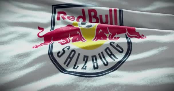 Βαρκελώνη Ισπανία Σεπτεμβρίου 2022 Salzburg Ποδοσφαιρική Ομάδα Λογότυπο Της Ποδοσφαιρικής — Αρχείο Βίντεο