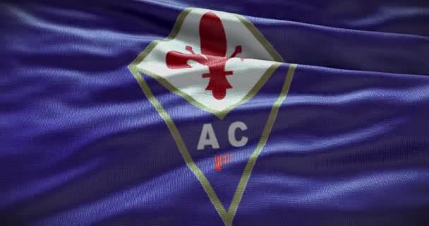 Βαρκελώνη Ισπανία Σεπτεμβρίου 2022 Ποδοσφαιρικός Σύλλογος Fiorentina Λογότυπο Ποδοσφαιρικής Ομάδας — Αρχείο Βίντεο