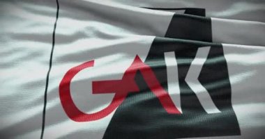 Barselona, İspanya - 17 Eylül 2022: Grazer AK futbol kulübü, futbol takımı logosu. Döngü animasyonu, İllüstrasyon Editörü.