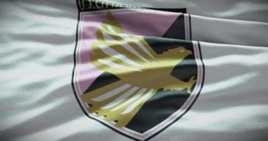 Barselona, İspanya - 17 Eylül 2022 Palermo futbol kulübü, futbol takımı logosu. Döngü animasyonu, İllüstrasyon Editörü.