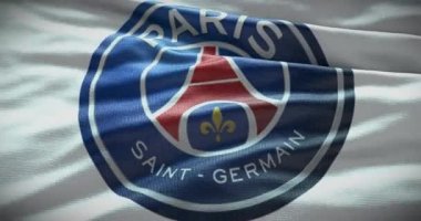 Barselona, İspanya - 17 Eylül 2022: PSG Paris Saint Germain futbol kulübü, futbol takımı logosu. Döngü animasyonu, İllüstrasyon Editörü.