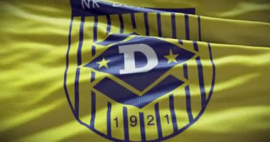 Barselona, İspanya - 17 Eylül 2022: NK Domzale futbol kulübü, futbol takımı logosu. Döngü animasyonu, İllüstrasyon Editörü.