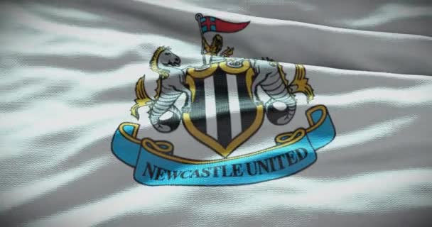 Barcellona Spagna Settembre 2022 Newcastle United Logo Della Squadra Calcio — Video Stock