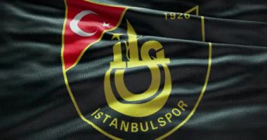 Barselona, İspanya - 17 Eylül 2022: Istanbulspor futbol kulübü, futbol takımı logosu. Döngü animasyonu, İllüstrasyon Editörü.