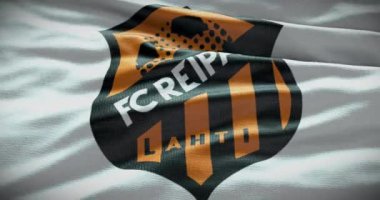 Barcelona, İspanya - 17 Eylül 2022: Reipas Lahti futbol kulübü, futbol takımı logosu. Döngü animasyonu, İllüstrasyon Editörü.