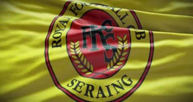 Barselona, İspanya - 17 Eylül 2022: Seraing futbol kulübü, futbol takımı logosu. Döngü animasyonu, İllüstrasyon Editörü.