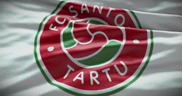 Barcelona Španělsko Září 2022 Fotbalový Klub Santos Tartu Logo Fotbalového — Stock video