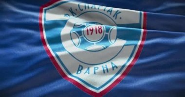 Barselona, İspanya - 17 Eylül 2022: Spartak Varna futbol kulübü, futbol takımı logosu. Döngü animasyonu, İllüstrasyon Editörü.