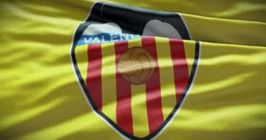 Barselona, İspanya - 17 Eylül 2022 Valencia futbol kulübü, futbol takımı logosu. Döngü animasyonu, İllüstrasyon Editörü.