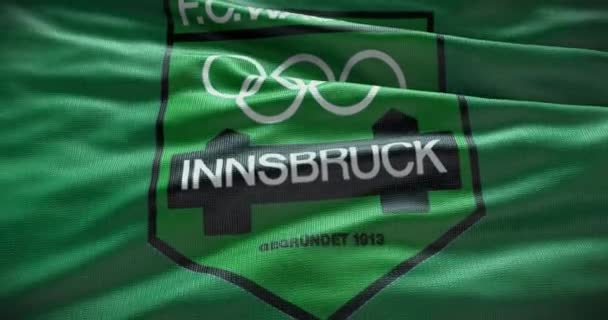 西班牙巴塞罗那 2022年9月17日 Wacker Innsbruck足球俱乐部 足球队标志 循环动画 说明性编辑 — 图库视频影像