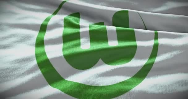 Barcelona Spanien September 2022 Wolfsburg Fotbollsklubb Fotbollslag Logotyp Loop Animation — Stockvideo