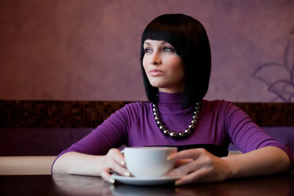 Ragazza in caffè — Foto Stock