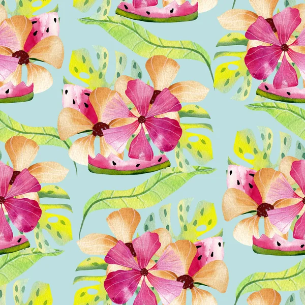 Watercolor Ice Cream Popsicles Seamless Pattern Perfect Use Web Print — 스톡 사진