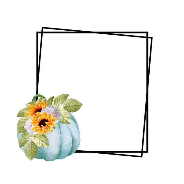 Watercolor Autumn Pumpkin Composition Perfect Use Web Print — Φωτογραφία Αρχείου