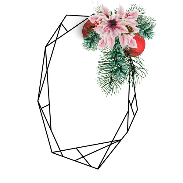 Watercolor Christmas Poinsettia Composition Perfect Use Web Print —  Fotos de Stock