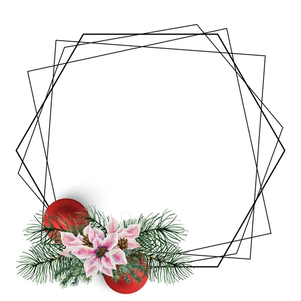 Watercolor Christmas Poinsettia Composition Perfect Use Web Print — Photo