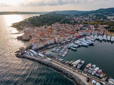 Aerial view of Saint-Tropez city in French Riviera (South of France) clipart