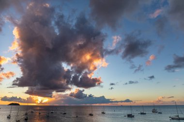 Anse Mitan 'da Günbatımı - Les Trois-Ilets, Martinique, French Antilles