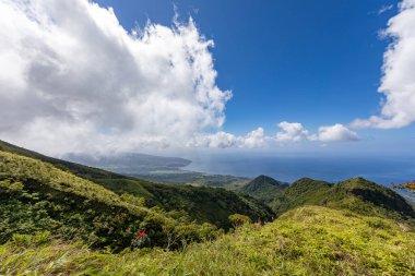 Pelee Dağı 'nın tepesine yürü, Martinik, Fransız Antilleri