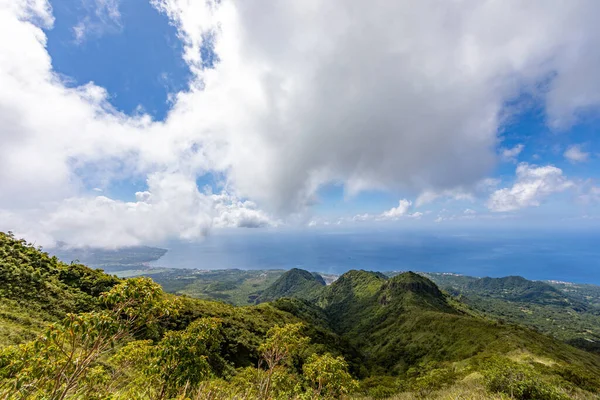 Pelee Dağı Nın Tepesine Yürü Martinik Fransız Antilleri — Stok fotoğraf