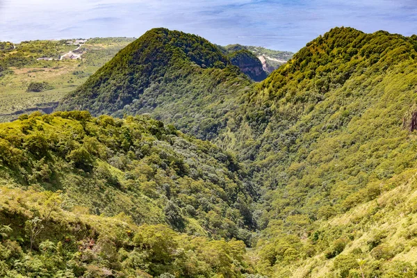 Pelee Dağı Nın Tepesine Yürü Martinik Fransız Antilleri — Stok fotoğraf