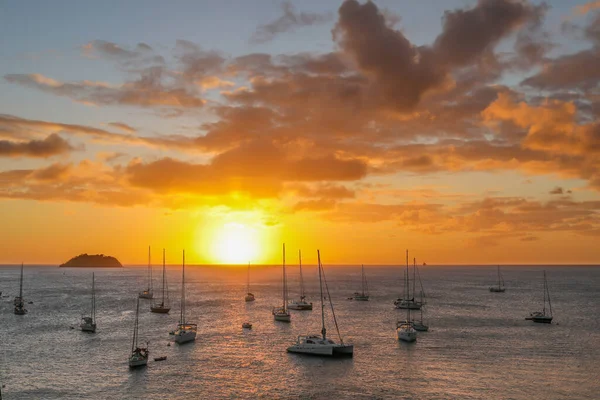 Coucher Soleil Anse Mitan Les Trois Ilets Martinique Antilles Françaises — Photo