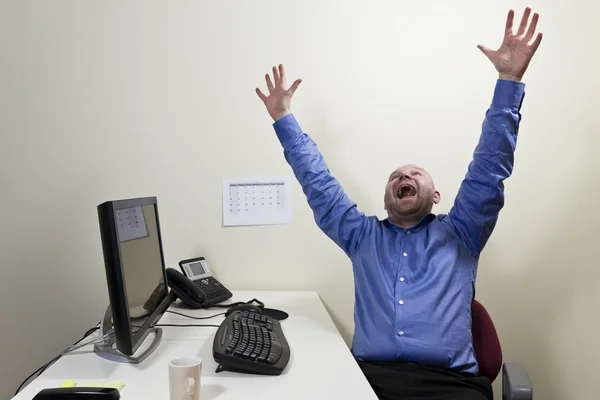 Zufriedene Büroangestellte — Stockfoto