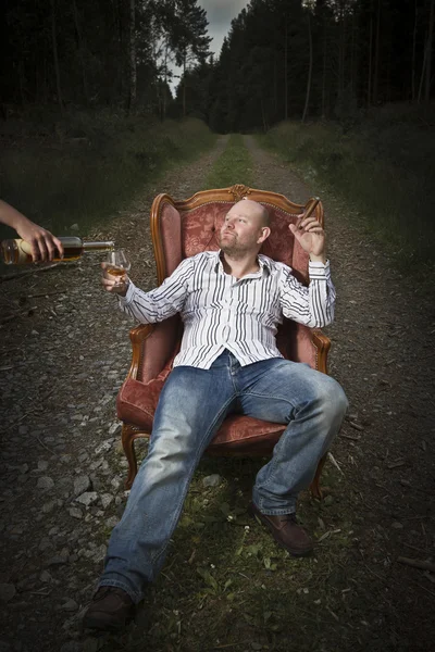 Sleazy Man Get Served Cognac — Stock Photo, Image