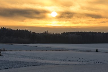 Sunrise soğuk bir kış sabahı