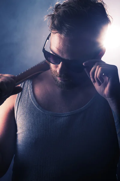 Rocker with a guitar — Stock Photo, Image