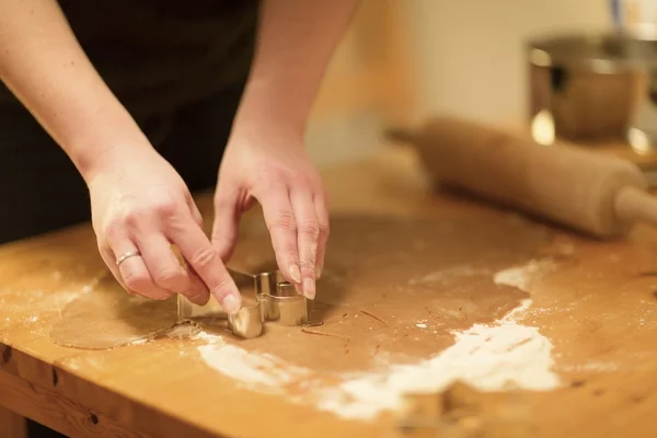 Baking Gingerbread Angels — Stock Photo, Image